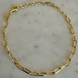 Lucia Mara Dyadema 18k Gold Plated Sterling Silver Paperclip Bracelet, NWT